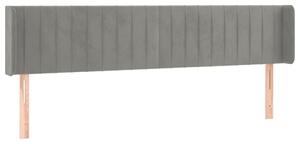 Testiera ad Orecchio Grigio Chiaro 183x16x78/88 cm in Velluto