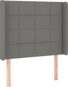 Testiera ad Orecchio GrigioScuro 103x16x118/128cm inTessuto