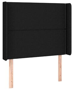 Testiera ad Orecchio Nera 93x16x118/128 cm in Tessuto