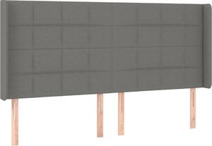 Testiera ad Orecchio GrigioScuro 163x16x118/128cm inTessuto