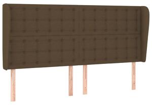 Testiera ad Orecchio Marrone Scuro 203x23x118/128 cm in Tessuto
