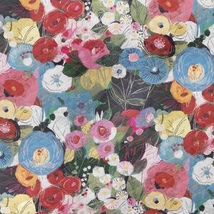 Copriletto Trapuntato In Percalle Fiori-di-klimt 220x260 Mirabello Floreale Rosso Caleffi