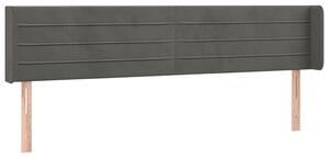 Testiera ad Orecchio Grigio Scuro 163x16x78/88 cm in Velluto