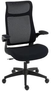 HOMCOM Sedia da Ufficio Ergonomica Girevole in Rete con Supporto Lombare Braccioli Ribaltabili Poggiatesta Basculante Nero | Aosom Italy
