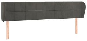 Testiera ad Orecchio Grigio Scuro 163x23x78/88 cm in Velluto