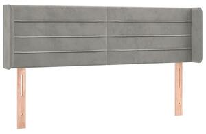 Testiera ad Orecchio Grigio Chiaro 147x16x78/88 cm in Velluto