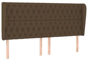 Testiera ad Orecchio Marrone Scuro 183x23x118/128 cm in Tessuto