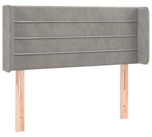 Testiera ad Orecchio Grigio Chiaro 103x16x78/88 cm in Velluto