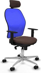 Sedia da ufficio con poggiatesta Piqueras y Crespo 1D086N2 Blu Marrone scuro