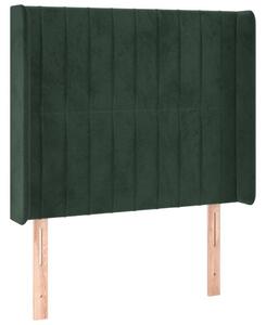 Testiera ad Orecchio Verde Scuro 83x16x118/128 cm in Velluto