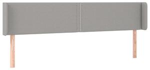 Testiera ad Orecchio Grigio Chiaro 203x16x78/88 cm in Tessuto