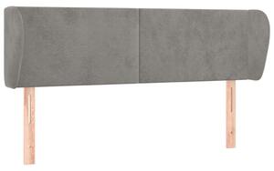 Testiera ad Orecchio Grigio Chiaro 147x23x78/88 cm in Velluto