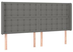 Testiera ad Orecchio GrigioScuro 183x16x118/128cm inTessuto