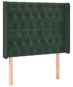 Testiera ad Orecchio Verde Scuro 93x16x118/128 cm in Velluto