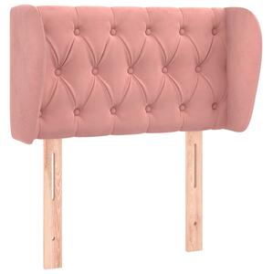 Testiera ad Orecchio Rosa 83x23x78/88 cm in Velluto