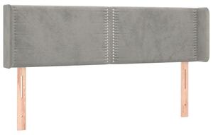 Testiera ad Orecchio Grigio Chiaro 147x16x78/88 cm in Velluto