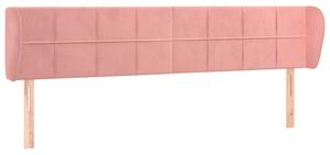 Testiera ad Orecchio Rosa 163x23x78/88 cm in Velluto