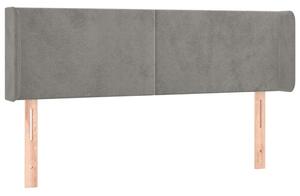 Testiera ad Orecchio Grigio Chiaro 147x16x78/88 cm in Velluto