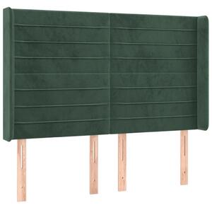 Testiera ad Orecchio Verde Scuro 147x23x118/128cm in Velluto