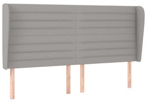 Testiera ad Orecchio Grigio Chiaro 203x23x118/128 cm in Tessuto