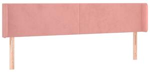 Testiera ad Orecchio Rosa 183x16x78/88 cm in Velluto