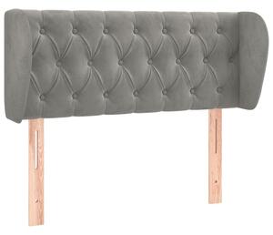 Testiera ad Orecchio Grigio Chiaro 93x23x78/88 cm in Velluto