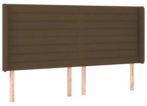 Testiera ad Orecchio Marrone Scuro 183x16x118/128 cm in Tessuto