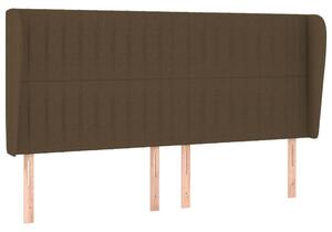 Testiera ad Orecchio Marrone Scuro 203x23x118/128 cm in Tessuto