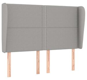 Testiera ad Orecchio Grigio Chiaro 147x23x118/128 cm in Tessuto