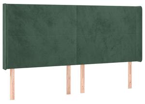 Testiera ad Orecchio Verde Scuro 183x16x118/128 cm in Velluto