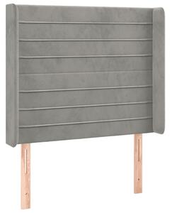 Testiera ad Orecchio Grigio Chiaro 103x16x118/128 cm in Velluto