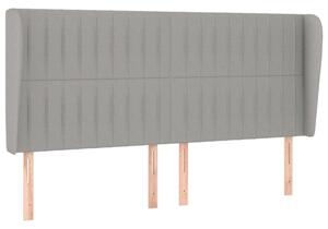 Testiera ad Orecchio Grigio Chiaro 163x23x118/128 cm in Tessuto