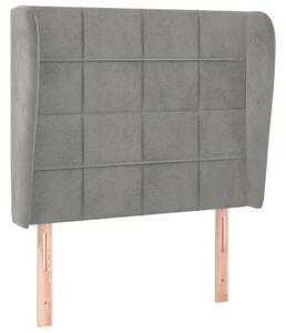 Testiera ad Orecchio Grigio Chiaro 103x23x118/128 cm in Velluto