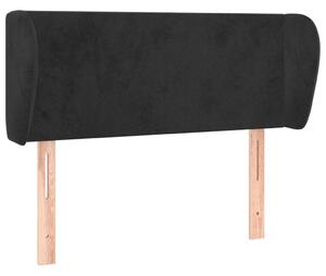 Testiera ad Orecchio Nera 83 x 23 x 78/88 cm in Velluto