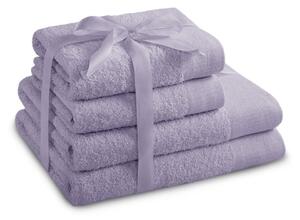 Set di asciugamani per viso e corpo tipo terry lavanda in cotone 4 pz Amari – Restilo