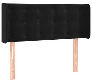 Testiera ad Orecchio Nera 93x16x78/88 cm in Velluto