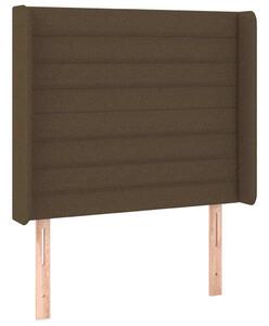 Testiera ad Orecchio Marrone Scuro 93x16x118/128 cm in Tessuto