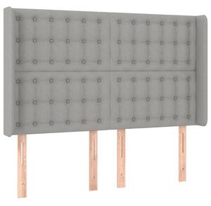 Testiera ad Orecchio Grigio Chiaro 147x16x118/128 cm in Tessuto