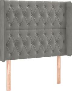 Testiera ad Orecchio Grigio Chiaro 103x16x118/128 cm in Velluto