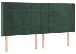 Testiera ad Orecchio Verde Scuro 163x16x118/128 cm in Velluto