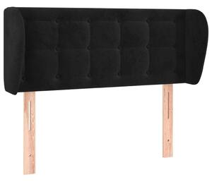 Testiera ad Orecchio Nera 83 x 23 x 78/88 cm in Velluto