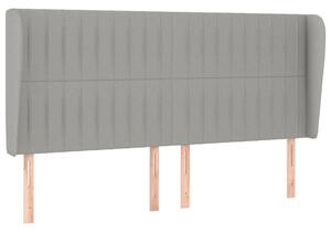 Testiera ad Orecchio Grigio Chiaro 183x23x118/128 cm in Tessuto