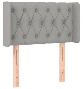 Testiera ad Orecchio Grigio Chiaro 83x16x78/88 cm in Tessuto