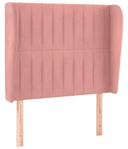 Testiera ad Orecchio Rosa 83x23x118/128 cm in Velluto