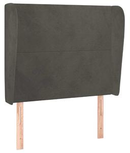 Testiera ad Orecchio GrigioScuro 103x23x118/128cm in Velluto