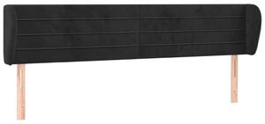 Testiera ad Orecchio Nera 163x23x78/88 cm in Velluto