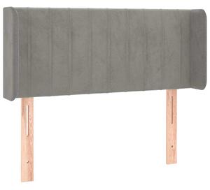 Testiera ad Orecchio Grigio Chiaro 83x16x78/88 cm in Velluto