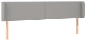 Testiera ad Orecchio Grigio Chiaro 203x16x78/88 cm in Tessuto