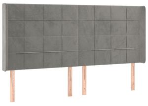 Testiera ad Orecchio Grigio Chiaro 163x16x118/128 cm in Velluto