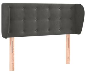 Testiera ad Orecchio Grigio Scuro 103x23x78/88 cm in Velluto